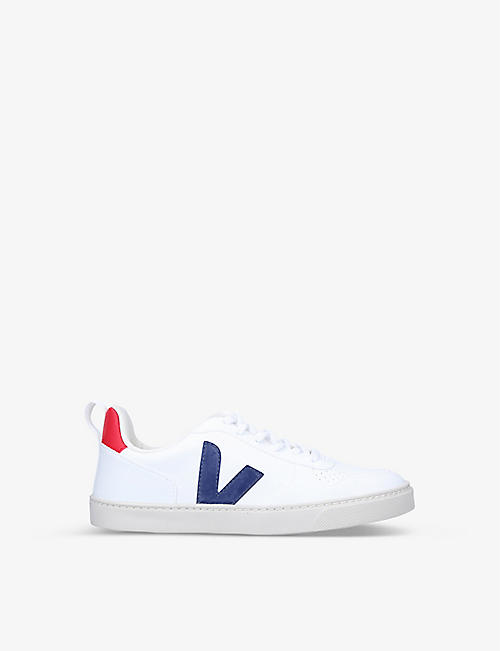 VEJA: V-10 leather low-top trainers 6-9 years