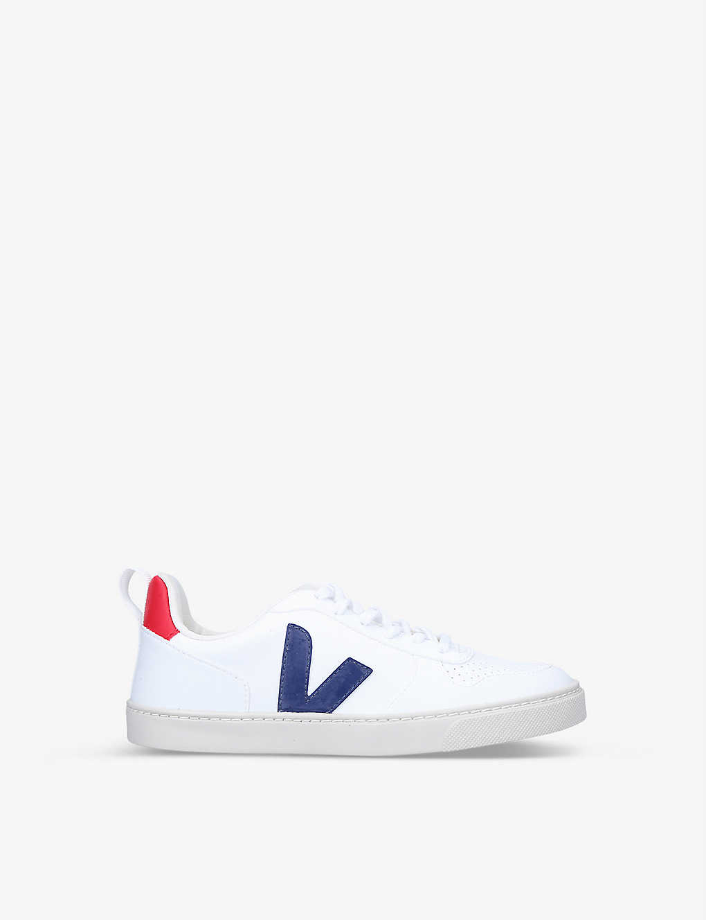 Veja Kids' V-10 Leather Low-top Trainers 9-10 Years In White