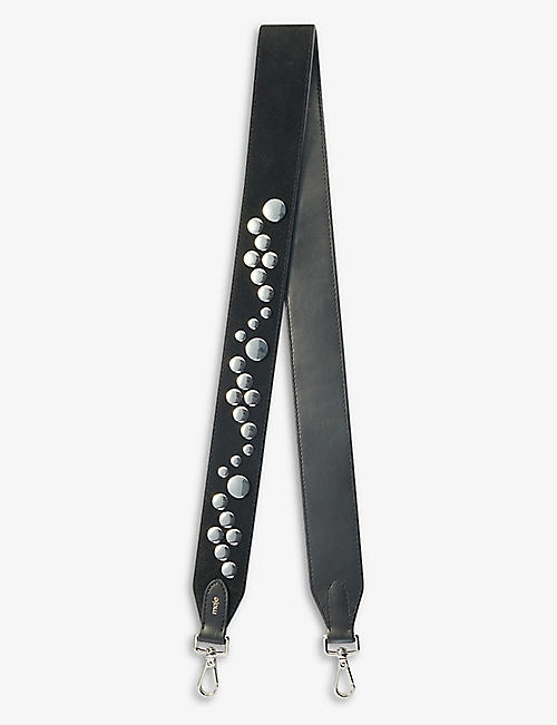MAJE: Scott stud-embellished leather strap