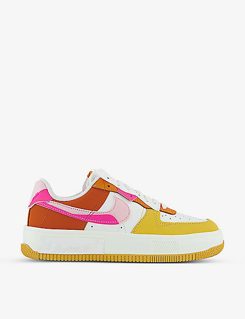 NIKE: Air Force 1 Fontanka colour-blocked leather low-top trainers