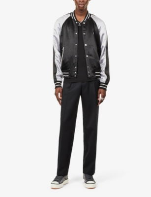 AMIRI Branded varsity-style satin jacket