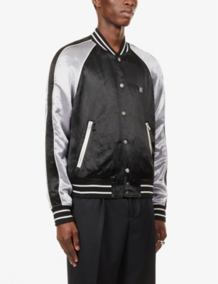 AMIRI Branded varsity-style satin jacket