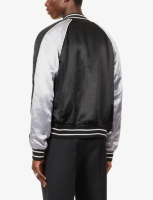 AMIRI Branded varsity-style satin jacket