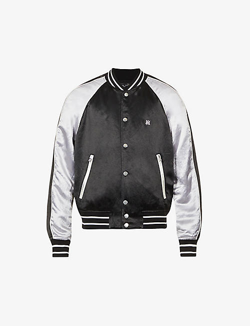 AMIRI: Branded varsity-style satin jacket
