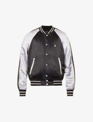 AMIRI Branded varsity-style satin jacket