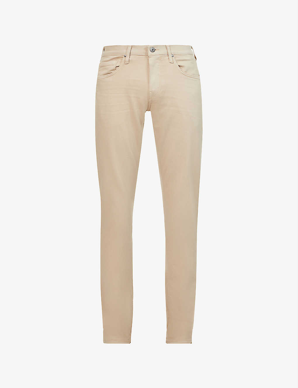 Shop Paige Slim Straight-leg Stretch-denim Jeans In Toasted Almond