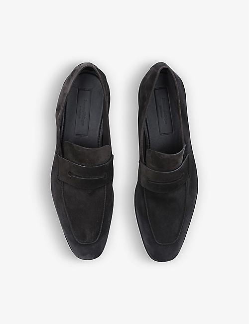 Henderson Grained Leather Renzo Penny Loafers in Nero Save 22% Mens Shoes Slip-on shoes Loafers for Men Black Black 