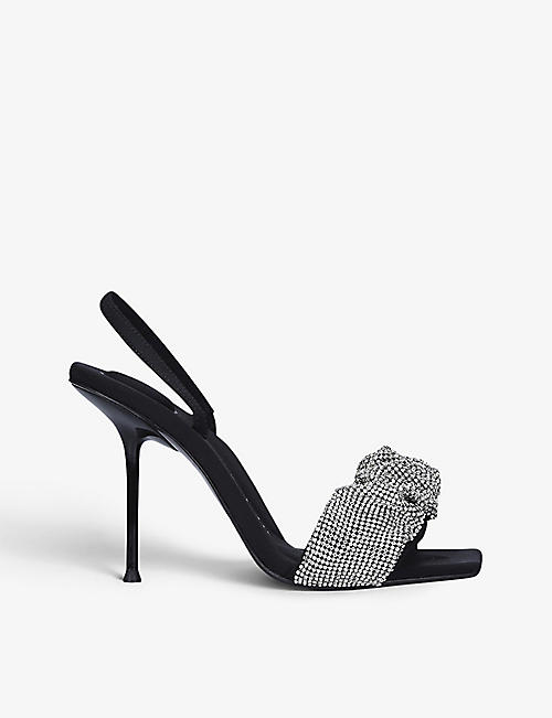 ALEXANDER WANG: Julie crystal-embellished suede slingback heels