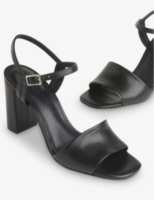 Shop Whistles Women's Black Lilley Ankle-strap Leather Heeled Sandals