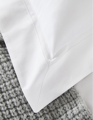 The White Company White Cranleigh Oxford Cotton Pillowcase 50cm X 75cm In White