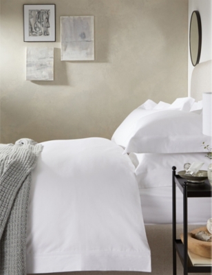 The White Company Ranleigh 1000 Thread-count Emperor Cotton-sateen Deep Fitted Sheet 200cm X 200cm In White