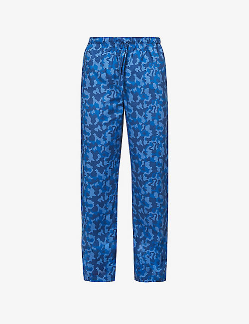 DEREK ROSE: Ledbury graphic-print cotton pyjama bottoms