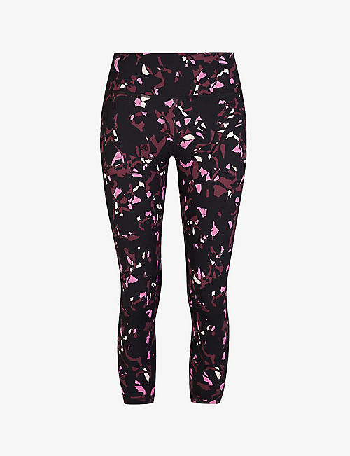 SWEATY BETTY: Power floral-print cropped high-rise stretch-woven leggings