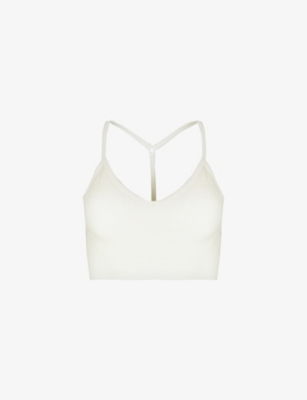 Womens Lily White Mindful Seamless Stretch-woven Sports Bra