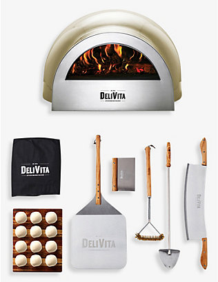 DELIVITA：Pizzaiolo 系列不锈钢和石头木火比萨烤箱 75 厘米