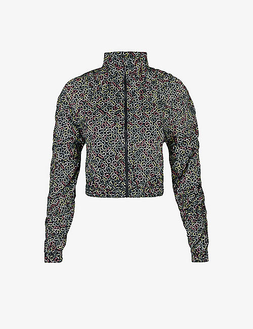 SWEATY BETTY: Slip Stream graphic-print nylon jacket