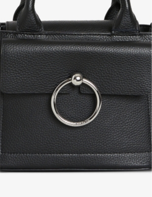Shop Claudie Pierlot Noir / Gris Anouk Mini Leather Crossbody Bag