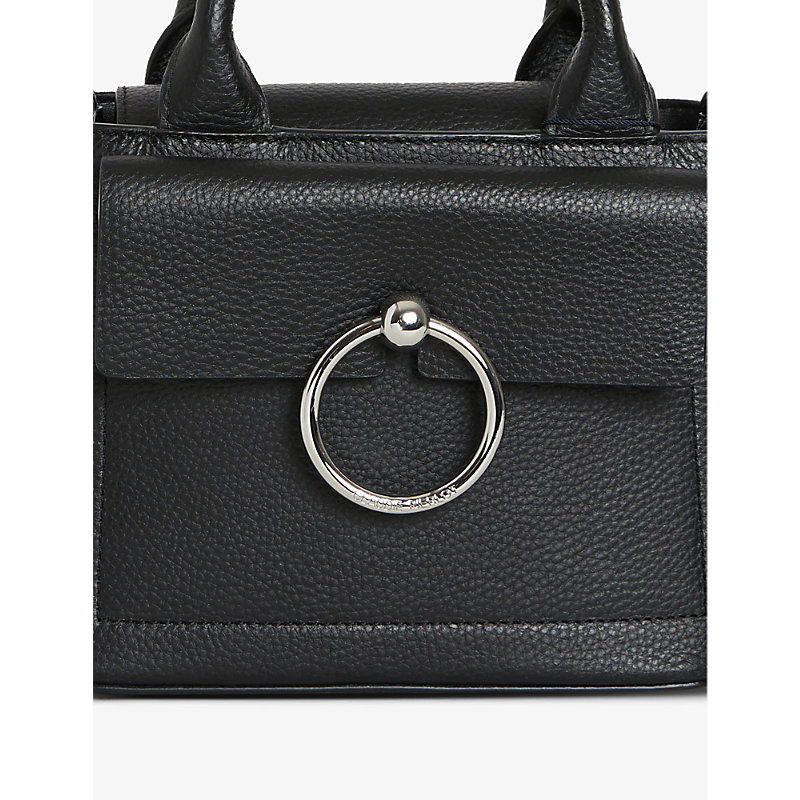 Shop Claudie Pierlot Noir / Gris Anouk Mini Leather Crossbody Bag