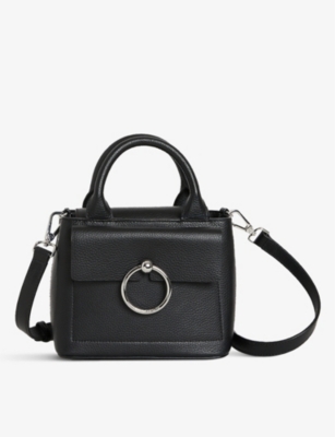 Claudie Pierlot Anouk Mini Leather Crossbody Bag In Noir / Gris