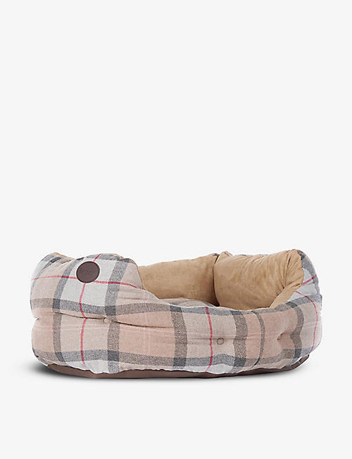 BARBOUR: Tartan-print woven dog bed 60cm