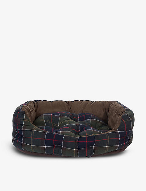 BARBOUR: Tartan-print woven dog bed 76cm