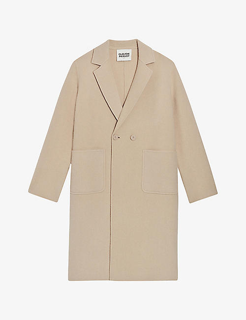 CLAUDIE PIERLOT: Double-breasted patch-pocket regular-fit wool-blend coat