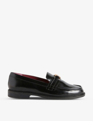 Shop Claudie Pierlot Women's Noir / Gris Aude Patent Leather Loafers