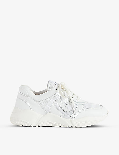 CLAUDIE PIERLOT: Aero panelled mesh and leather low-top trainers