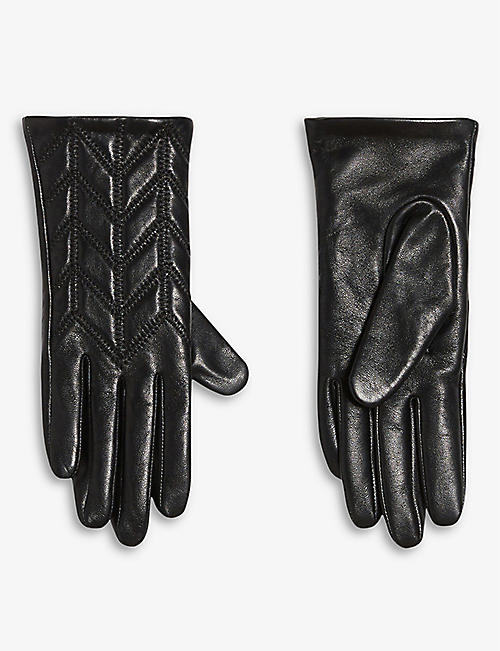 Selfridges & Co Women Accessories Gloves Aneta chevron-quilted leather gloves 