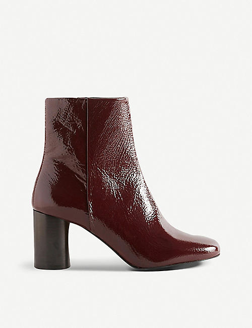CLAUDIE PIERLOT: April zip-detail patent-leather ankle boots