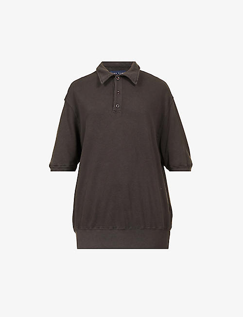 LES TIEN: Relaxed-fit cotton-jersey polo shirt