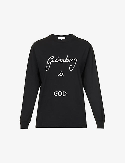BELLA FREUD：Ginsberg is God 品牌印花有机棉 T 恤