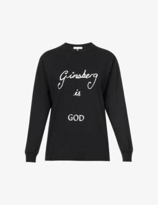 BELLA FREUD Ginsberg is God brand print organic cotton T shirt