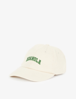 Adanola Varsity Logo-embroidered Cotton-canvas Cap In Cream Green