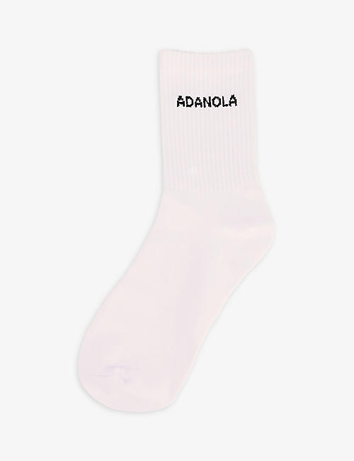 ADANOLA: Pack of three logo-embroidered stretch-cotton blend socks