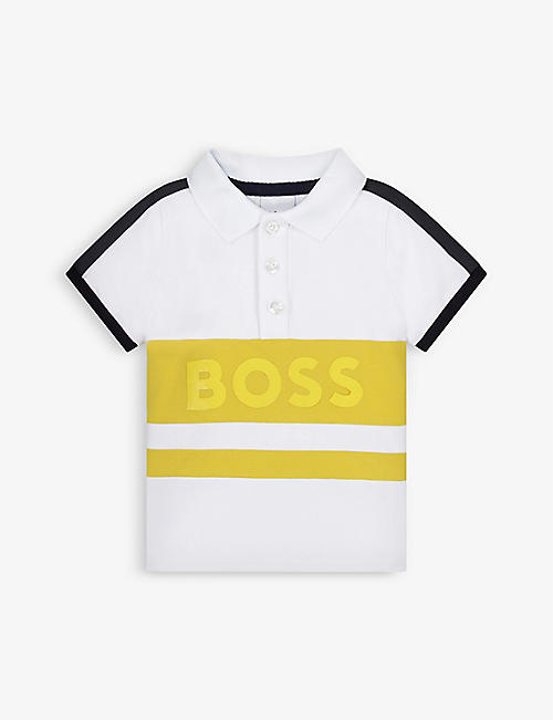 BOSS: Logo cotton-blend polo shirt 3-36 months
