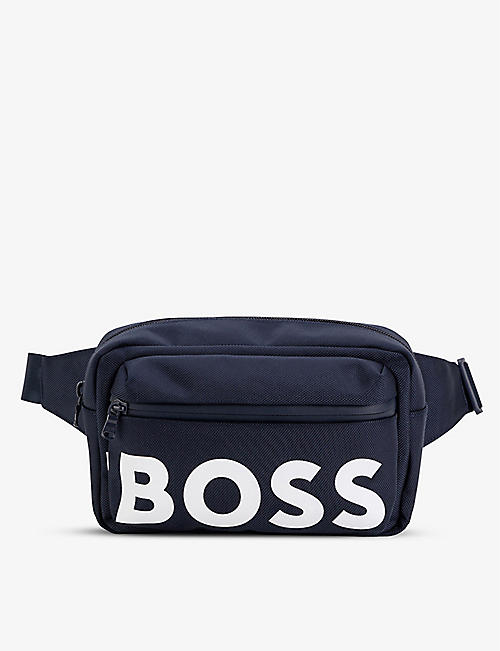 BOSS: Logo woven canvas belt bag