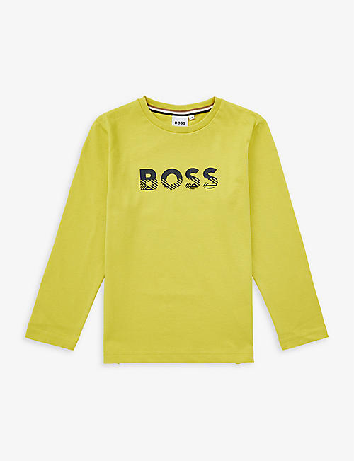 BOSS: Logo-print long-sleeved cotton-jersey T-shirt 6-14 years