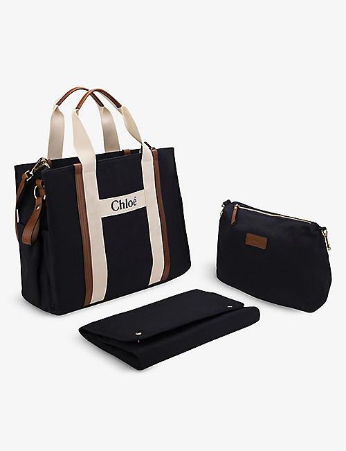 CHLOE: Branded cotton and leather changing bag