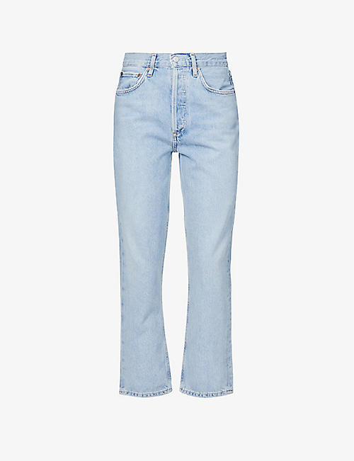 AGOLDE: Riley high-rise straight-leg stretch organic-cotton denim jeans