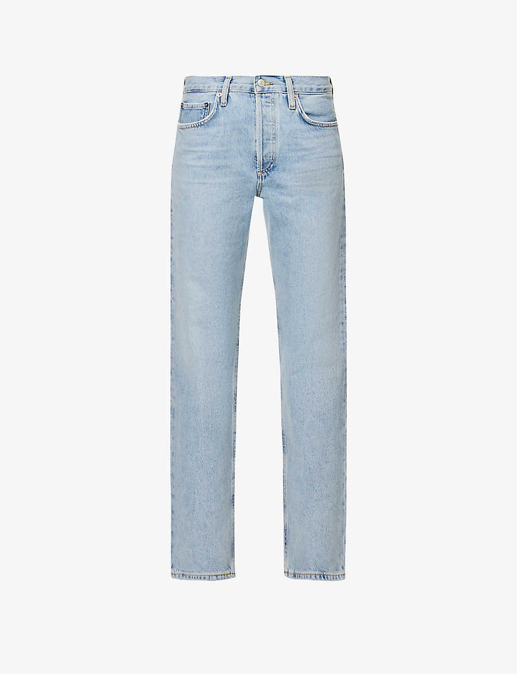 Agolde Wyman Straight-leg Low-rise Organic-denim Jeans In Dimension