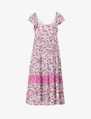 ba&sh Ysee Floral Print Midi Dress