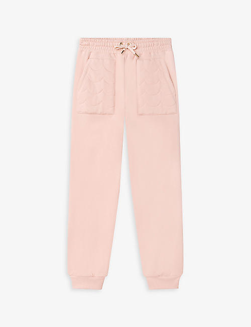 CHLOE: Quilted pocket cotton-jersey jogging bottoms 4-14 years