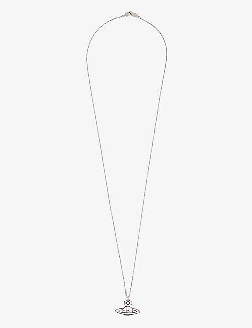 VIVIENNE WESTWOOD: Thin Lines Flat Orb brass necklace
