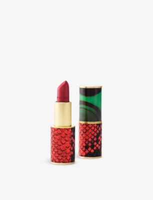 Shop Dries Van Noten Malachite And Pu Red Lipstick Case