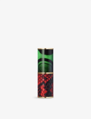 Dries Van Noten Malachite And Pu Red Lipstick Case