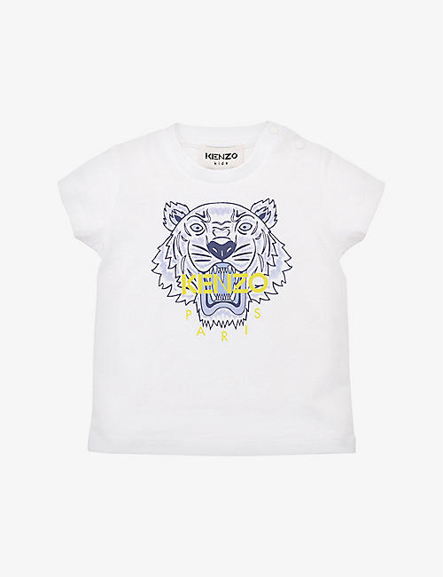 KENZO: Tiger-print cotton T-shirt 6-18 months