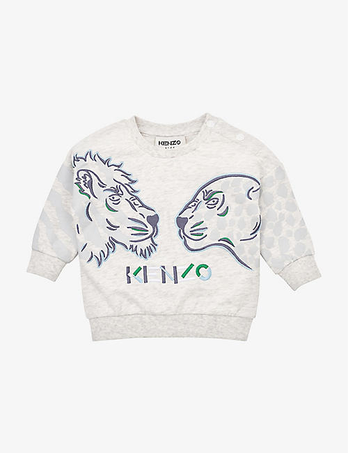 KENZO: Logo-embroidered cotton sweatshirt 6-18 months