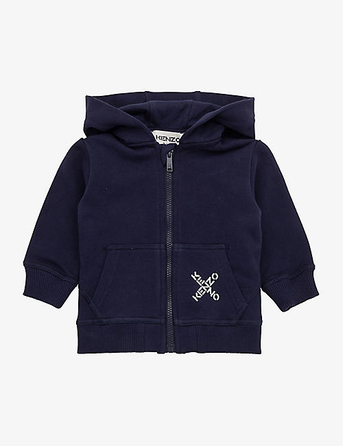 KENZO: Cross logo cotton-jersey hoody 6-36 months