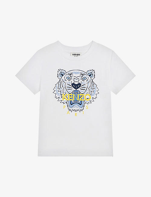 KENZO: Tiger logo cotton-jersey T-shirt 6-12 years